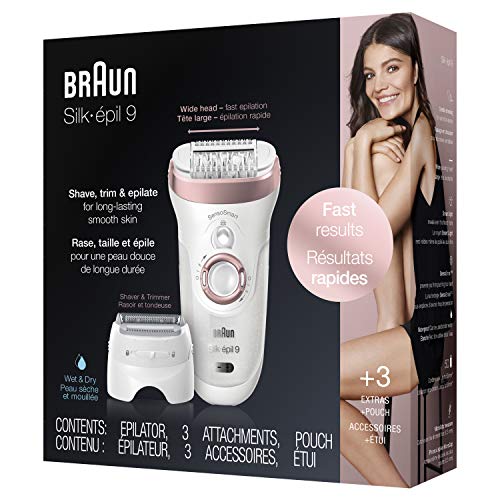 Braun Epilator Silk-épil 9 9-720, Hair Removal for Women, Wet & Dry, Womens S...