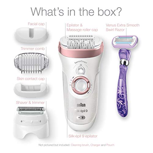 Braun Epilator Silk-épil 9 9-870, Facial Hair Removal for Women, Wet & Dry, W...