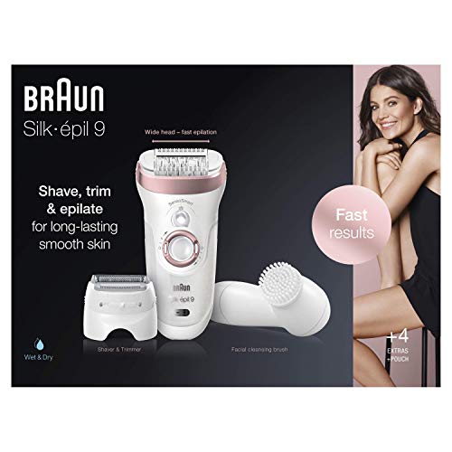 Braun Epilator Silk-épil 9 9-880, Facial Hair Removal for Women, Wet & Dry, F...