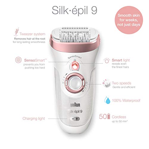 Braun Epilator Silk-épil 9 9-985, Facial Hair Removal for Women, Shaver, Cord...