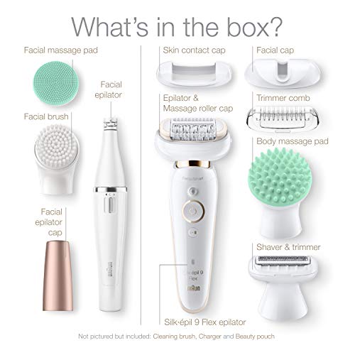 Braun Epilator Silk-épil 9 Flex 9-300 Beauty Set, Facial Hair Removal for Wom...
