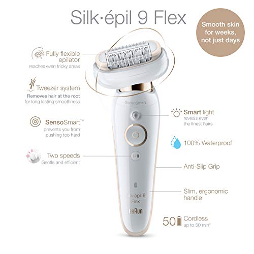 Braun Epilator Silk-épil 9 Flex 9-300 Beauty Set, Facial Hair Removal for Wom...