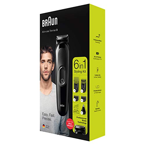 Braun Hair Clippers for Men MGK3220, 6-in-1 Beard Trimmer, Ear and Nose Trimm...