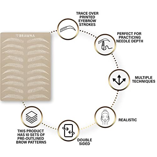 6 pcs Microblading Practice Skin - Inkless Double Sided Practice Skin For Eye...