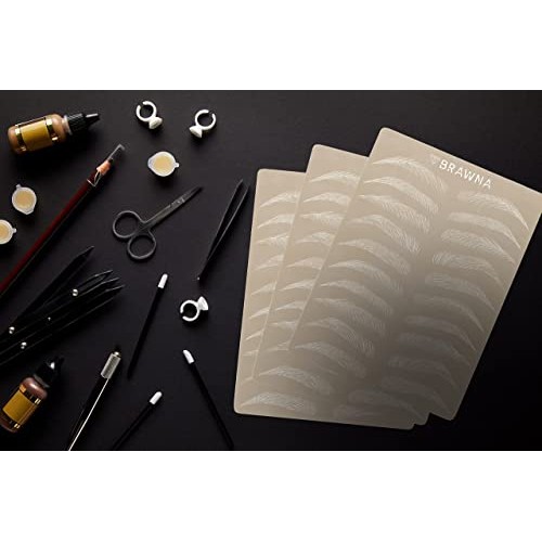 6 pcs Microblading Practice Skin - Inkless Double Sided Practice Skin For Eye...