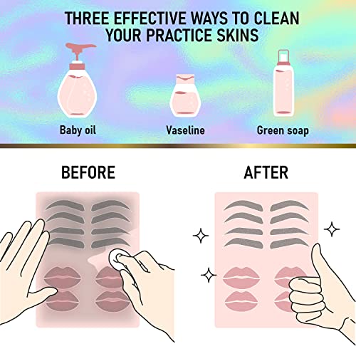 BRAWNA [ Upgraded Version ] Eyebrow Practice Stencil with Microblading Practi...