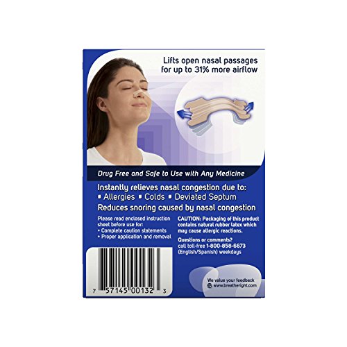 Breathe Right Original Nose Strips to Reduce Snoring and Relieve Nose Congest...