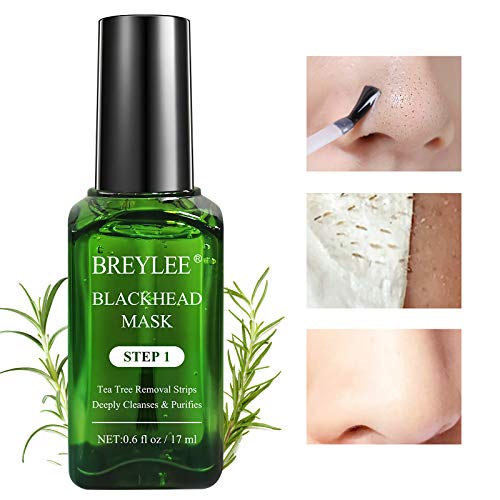 Blackhead Remover Mask, BREYLEE Tea Tree Oil Blackhead Pore Strips Mask Black...