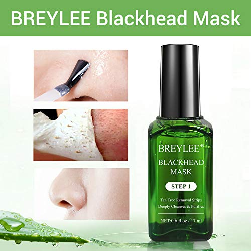 Blackhead Remover Mask, BREYLEE Tea Tree Oil Blackhead Pore Strips Mask Black...