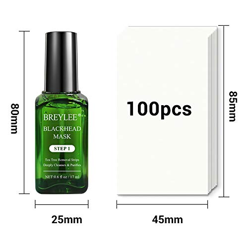 Blackhead Remover Mask, BREYLEE Tea Tree Oil Blackhead Pore Strips Mask Black...