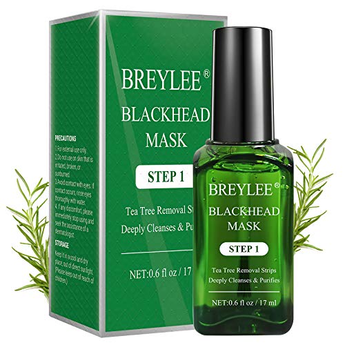 Blackhead Remover Mask, BREYLEE Tea Tree Oil Blackhead Pore Strips Mask Black...