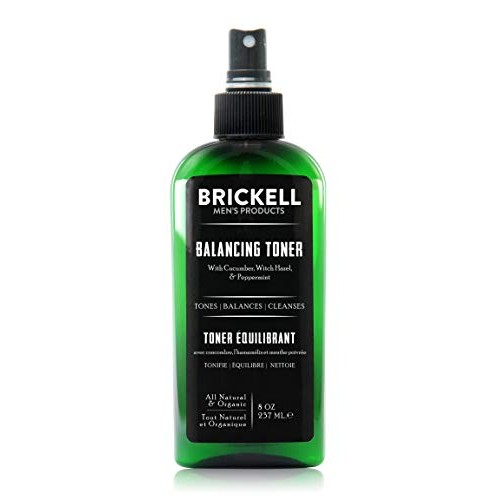 Brickell Men's Balancing Toner for Men, Natural and Organic Alcohol-Free Cucu...