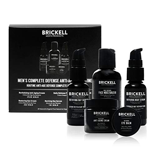 Brickell Men's Complete Defense Anti Aging Routine, Night Face Cream, Vitamin...