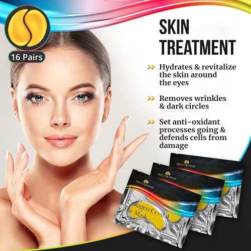 BrightJungle Under Eye Collagen Patch, 24K Gold Anti-Aging Mask, Pads for Puf...