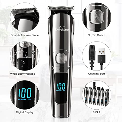 Brightup Beard Trimmer, Cordless Hair Clippers Hair Trimmer for Men, Waterpro...