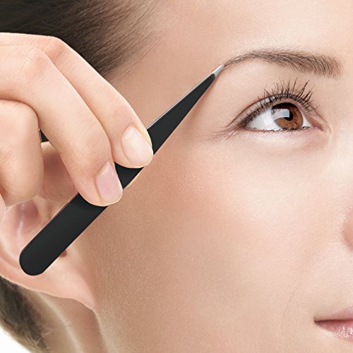 Brilliant Beauty 4-Piece Professional Tweezer Set with Case & Mirror by Preci...