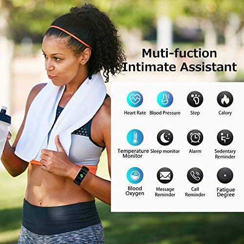 Fitness Tracker with Heart Rate Blood Pressure Blood Oxygen Sleep Monitor Tem...