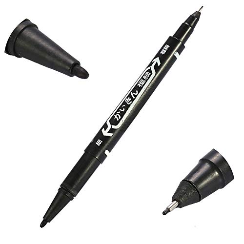 Tattoo Marking Pen,10PCS/Box Black Double Ended Skin Marker Tattoo Piercing P...