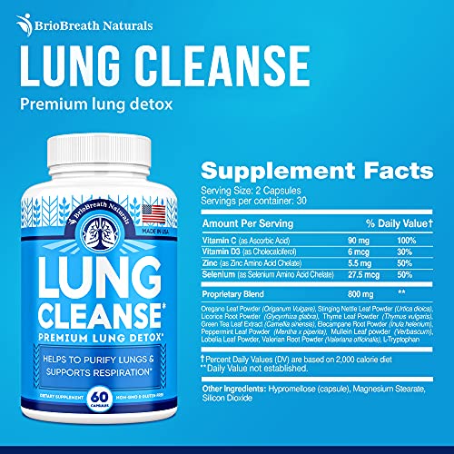 Lung Support Supplement - Mullein Capsules for Lung Cleanse and Detox - Made ...