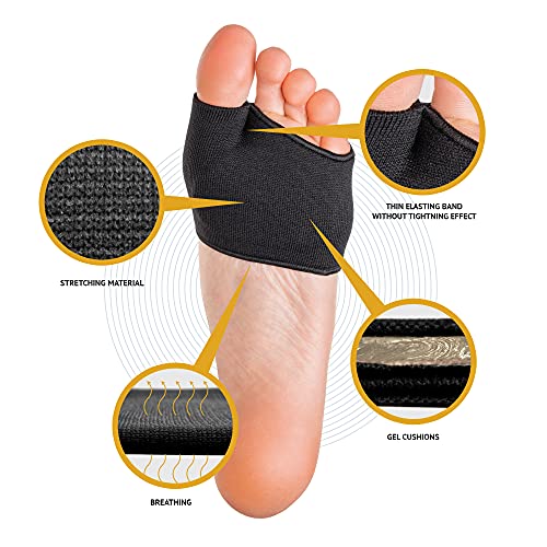 Metatarsal Pads - Gel Sleeves Forefoot Cushion Pads - Fabric Soft Foot Care B...
