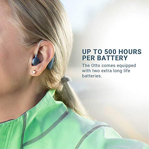 Digital Hearing Amplifier by Britzgo BHA-220. 500hr Battery Life, Modern Blue...