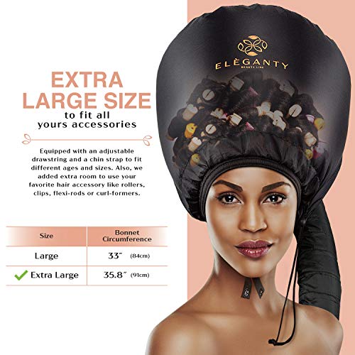 Eleganty Extra Large Soft Bonnet Hood Hairdryer Attachment with Headband that...