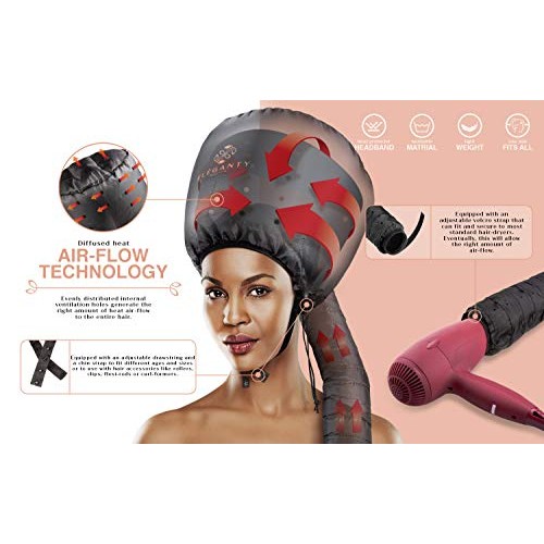 Eleganty Extra Large Soft Bonnet Hood Hairdryer Attachment with Headband that...