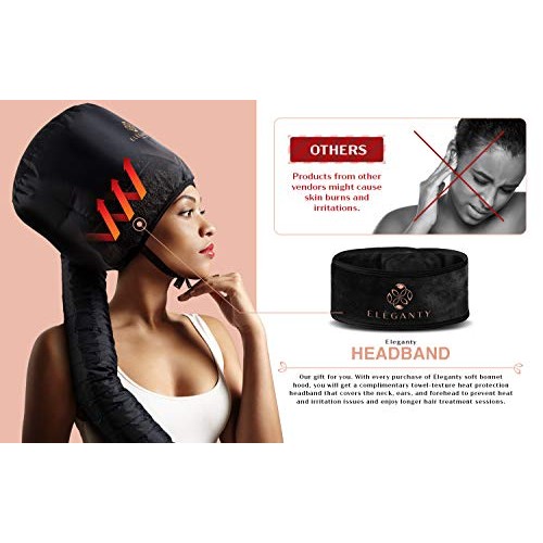 Eleganty Extra Large Soft Bonnet Hood Hairdryer Attachment with Headband that...