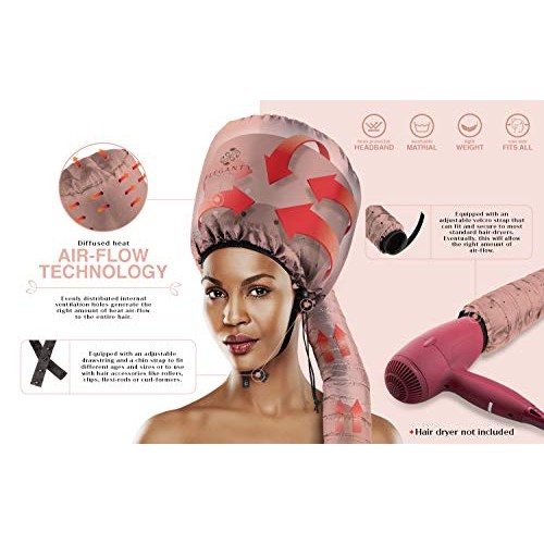 Eleganty Soft Bonnet Hood Hairdryer Attachment with Headband that Reduces Hea...