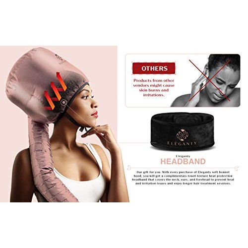 Eleganty Soft Bonnet Hood Hairdryer Attachment with Headband that Reduces Hea...