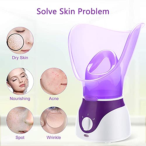 Face Steamer, Facial Steamer Nano Ionic Hot and Cold Mist Humidifier, Face St...
