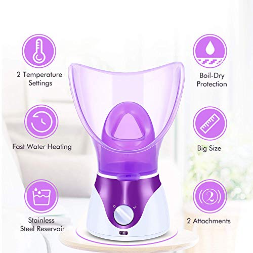 Face Steamer, Facial Steamer Nano Ionic Hot and Cold Mist Humidifier, Face St...