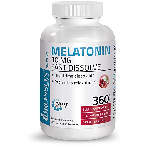Bronson Melatonin 10mg Fast Dissolve Cherry Flavored Tablets - Nighttime Slee...