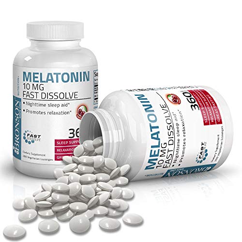 Bronson Melatonin 10mg Fast Dissolve Cherry Flavored Tablets - Nighttime Slee...