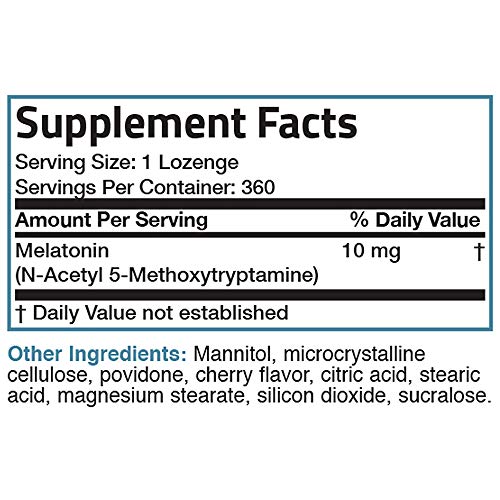 Bronson Melatonin 10mg Fast Dissolve Cherry Flavored Tablets - Nighttime Slee...