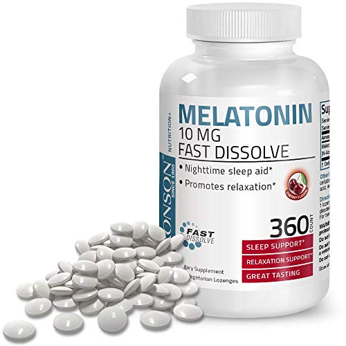 Bronson Melatonin 10mg Fast Dissolve Cherry Flavored Tablets - Nighttime Slee...