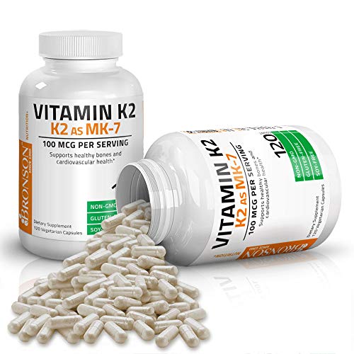 Bronson Vitamin K2 as MK-7 Menaquinone 100 mcg Non-GMO, 120 Capsules