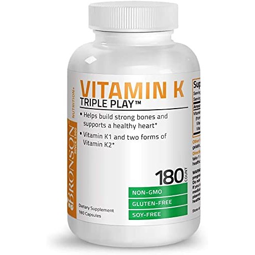 Vitamin K Triple Play (Vitamin K2 MK7 / Vitamin K2 MK4 / Vitamin K1) Full Spe...