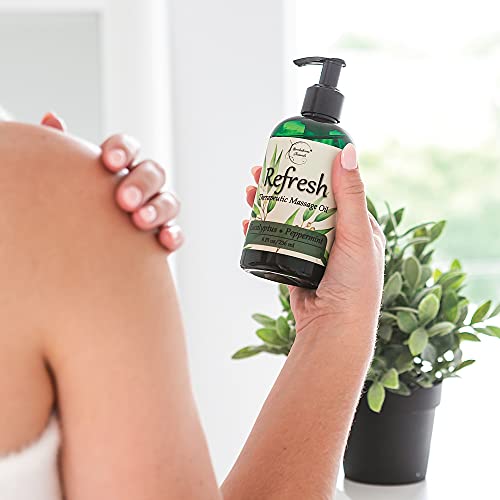 Refresh Massage Oil with Eucalyptus & Peppermint Essential Oils - Great for M...
