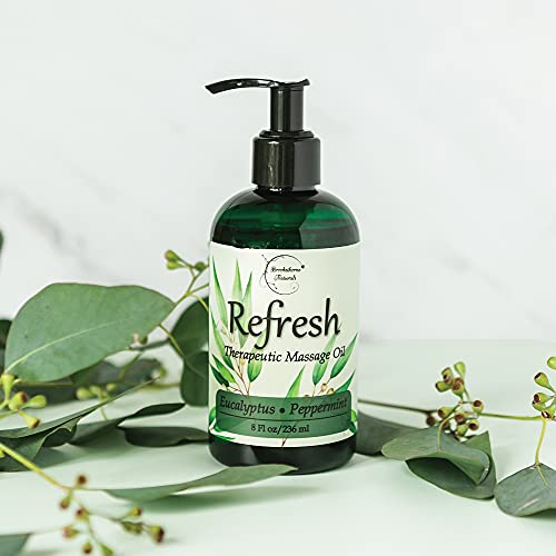 Refresh Massage Oil with Eucalyptus & Peppermint Essential Oils - Great for M...
