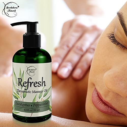 Refresh Massage Oil with Eucalyptus & Peppermint Essential Oils - Great for M...