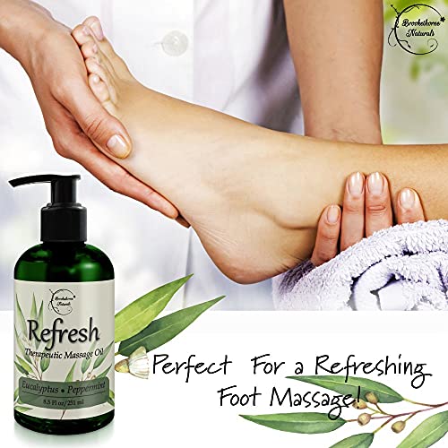 Refresh Massage Oil with Eucalyptus & Peppermint Essential Oils - Great for M...
