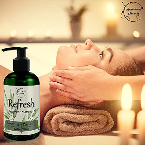 Refresh Massage Oil with Eucalyptus & Peppermint Essential Oils - Great for M...