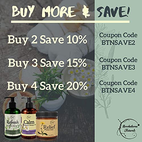 Refresh Massage Oil with Eucalyptus & Peppermint Essential Oils - Great for M...