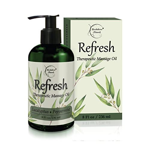 Refresh Massage Oil with Eucalyptus & Peppermint Essential Oils - Great for M...