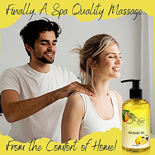 Renew Massage Oil with Orange, Lemon & Peppermint Essential Oils - Great for ...
