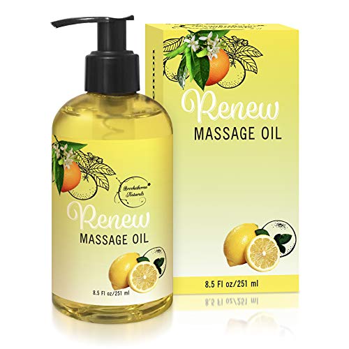 Renew Massage Oil with Orange, Lemon & Peppermint Essential Oils - Great for ...