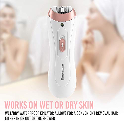 Brookstone Epilator Holiday Edition, Facial Hair Removal for Women, Smooth Gl...