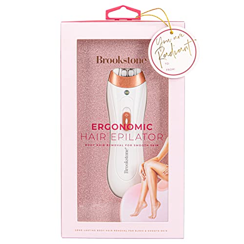 Brookstone Epilator Holiday Edition, Facial Hair Removal for Women, Smooth Gl...