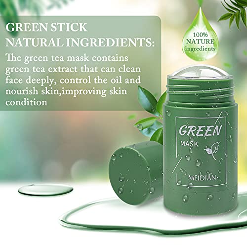 2PCS Green Tea Mask,Blackhead Peel Off Mask Purifying Clay Stick Facial Mask,...
